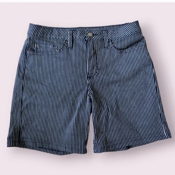 Lee | Retro Stripe Denim Railroad MidRise Shorts Size 18 - Picture 2 of 7